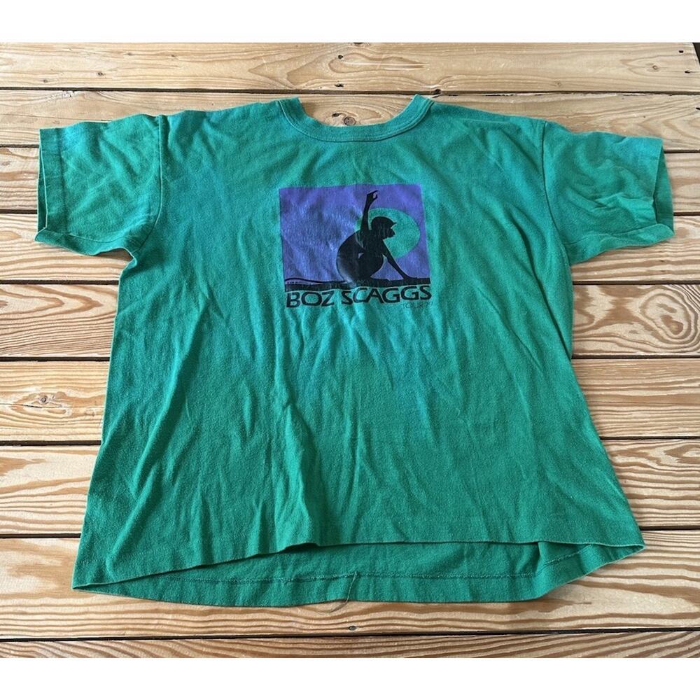 Vintage Boz Scaggs Tour ‘79 T Shirt Size Large Men’s Green